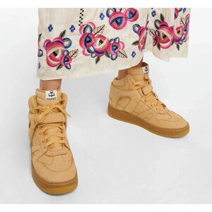 Isabel Marant Brooklee Womens High Top Fashion Sneakers Brown Leather EU 35
